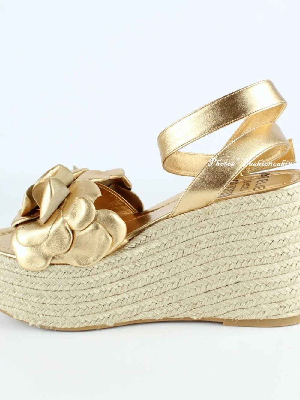 NEW Valentino Garavani Atelier 03 Rose Metallic Leather Espadrilles Sandal EU 39